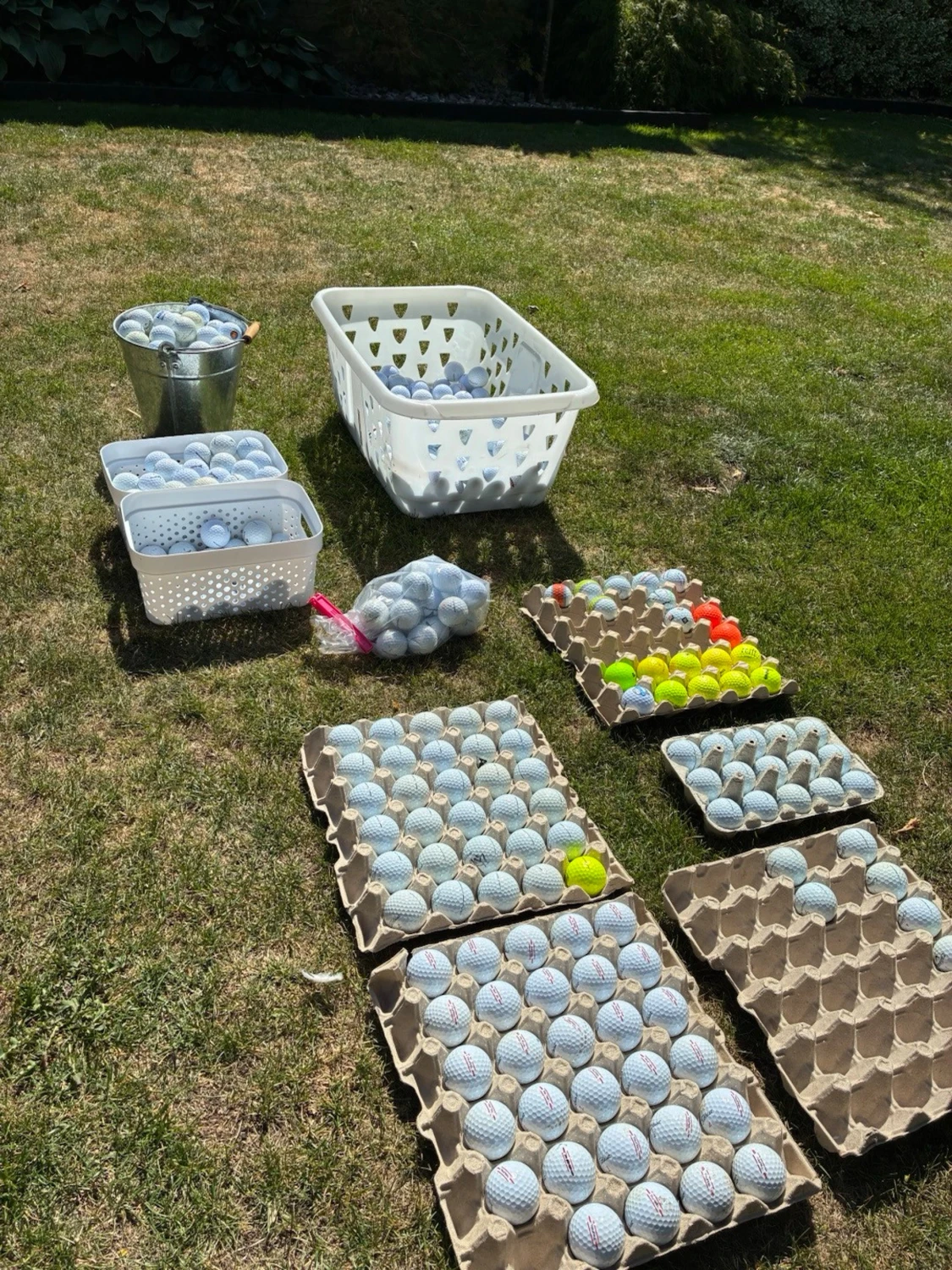 Stort parti golfbollar i blandade färger - 1