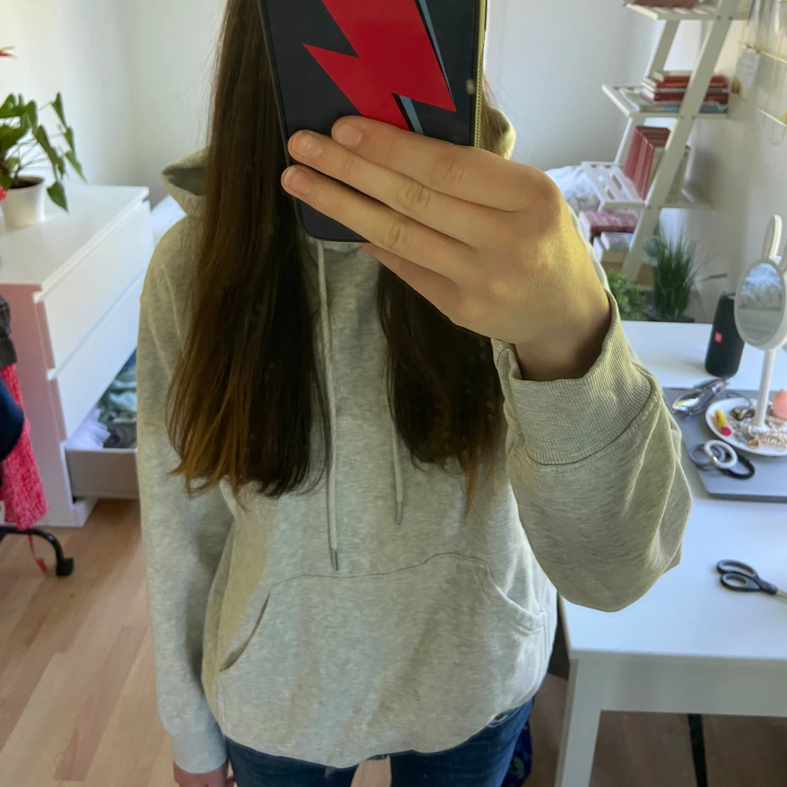Grå hoodie - 90