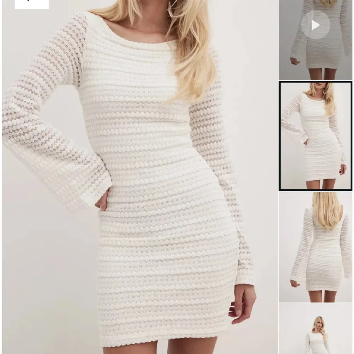 Virkad vit klänning