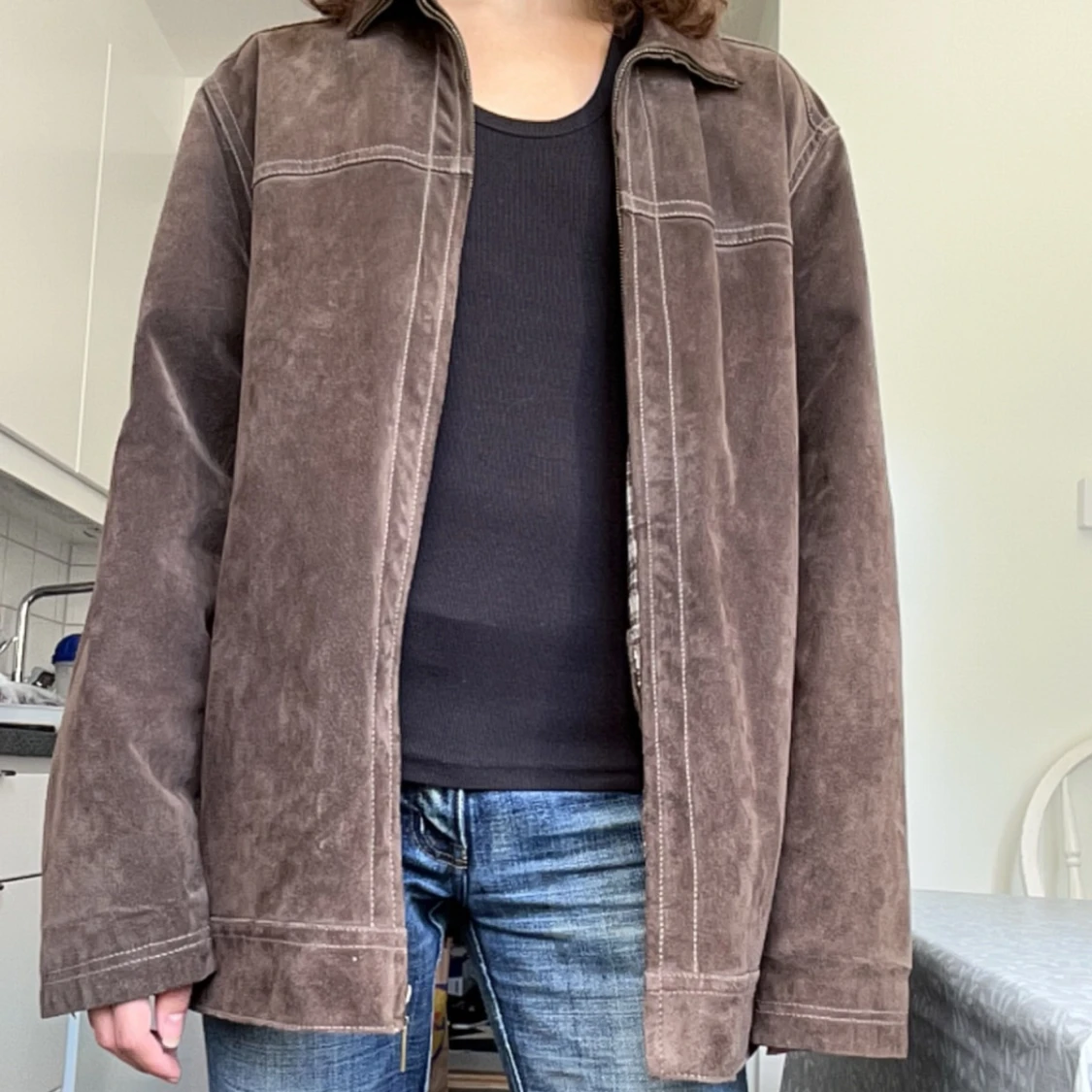 Vintage brun mockajacka