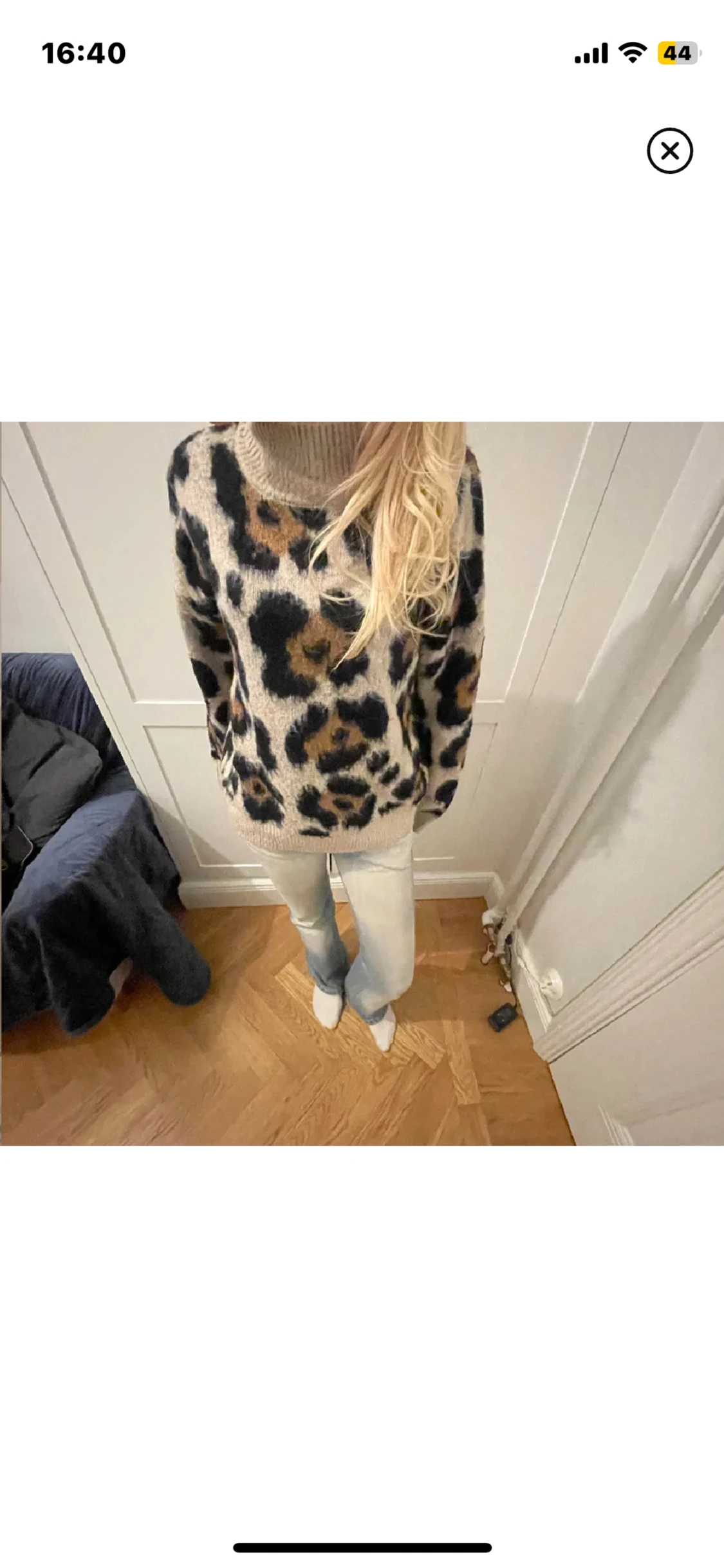 Leopard mönstrad stickad tröja  - 90