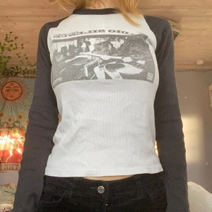 Brandy Melville Tröja - Tröja/topp från Brandy Melville med tryck. Andra bilden är från hemsidan. Mycket bra skick. Jag skulle säga att den passar xxs-s.  Nypris cirka 220kr, priset går att diskutera 