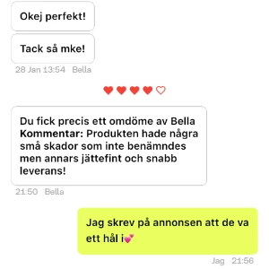 Jag skrev att de va ett antal hål i annonsen så läs några på alla🩷 - Läs titeln 