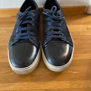 Lanvin skor - Tja, jag säljer ett par feta lanvins i storlek uk9. Skorna är i rätt bra skick men sulorna kan ha slitits lite. Så typ 8/10 i skick. Skorna är i färgen mörkblå, ingen skobox kommer med tyvärr. (Det här är en återpublicering p.g.a strul med den förra)