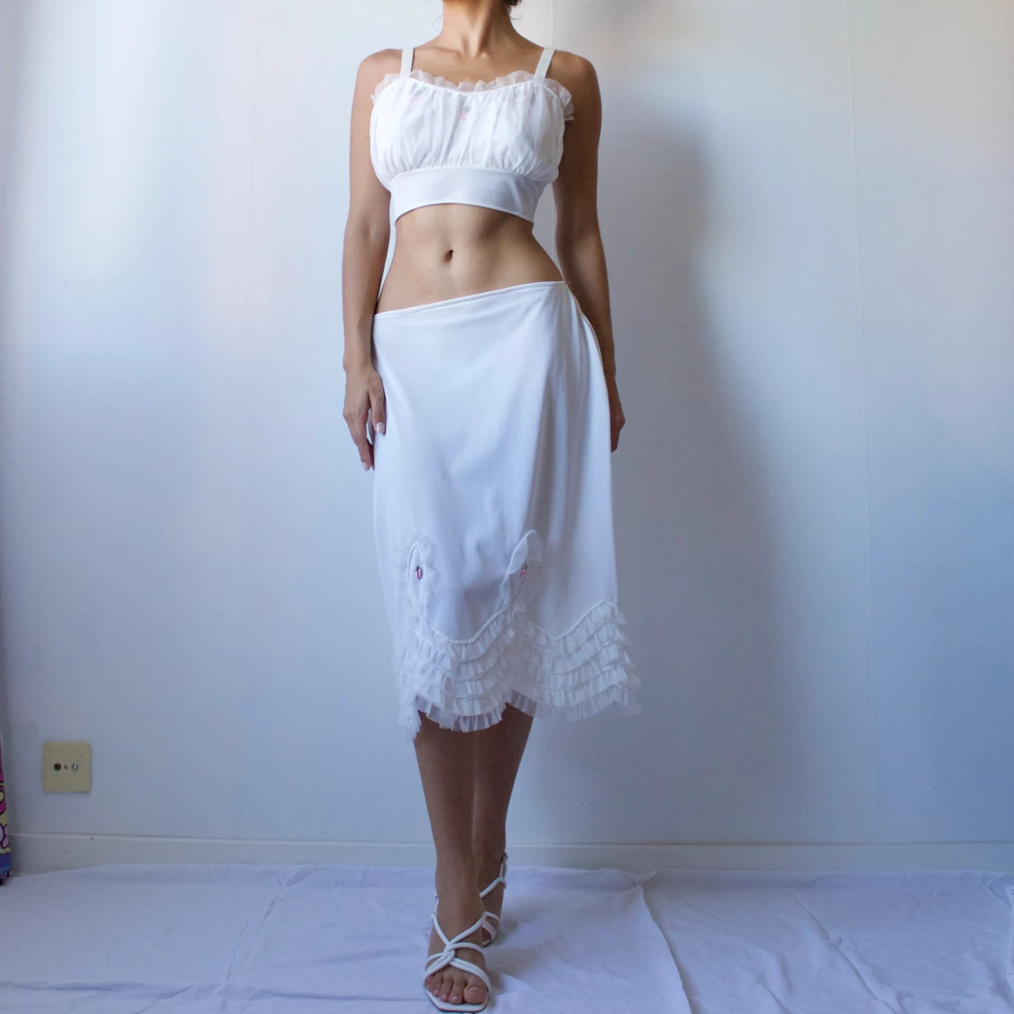 Vitt kjol & topp set