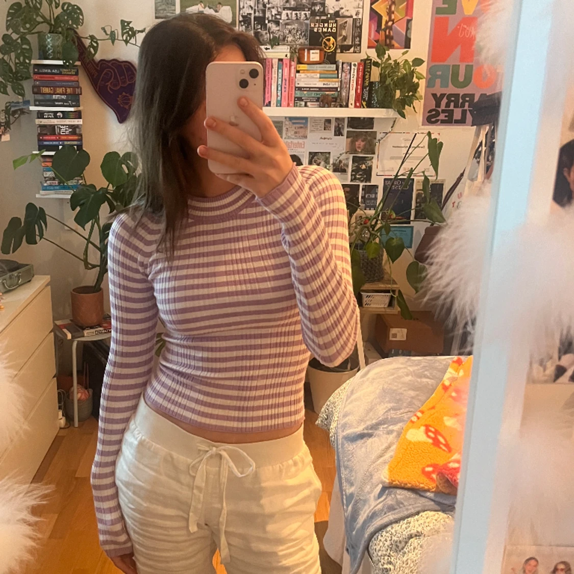 söt randig långärmad