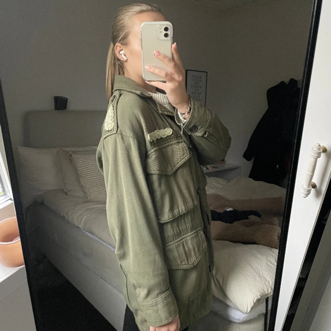 Militär grön jacka - 90
