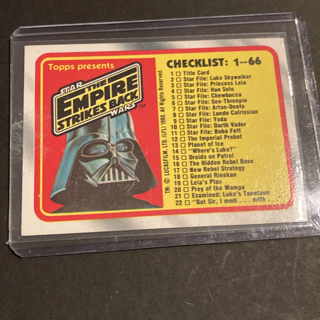 Star Wars Samlar Kort Vintage 1980 