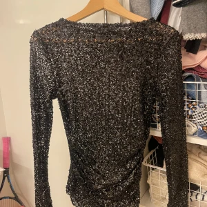 Glitter festtopp - Helt oanvänd tröja från Zara. Paljetter och lite genomskinlig, går in snyggt vid magen. 