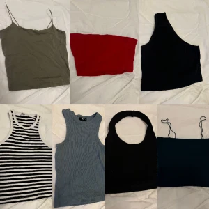 Toppar - Säljer dessa toppar för att jag inte har haft användning av dem! Den är från bland annat, NA-KD, bikbok mm. Alla toppar säljer jag för 80 kronor plus frakt