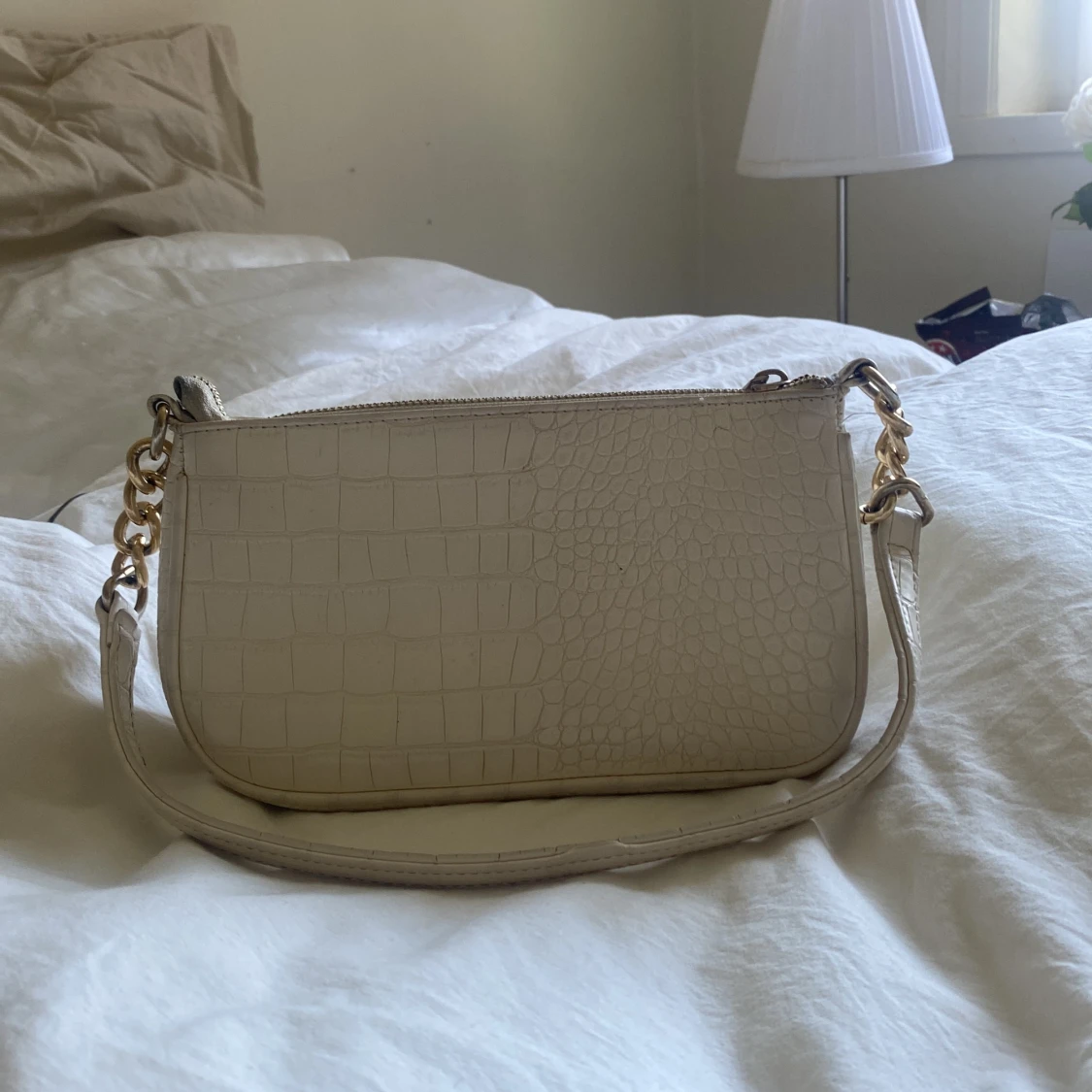 Vit läderväska - 90