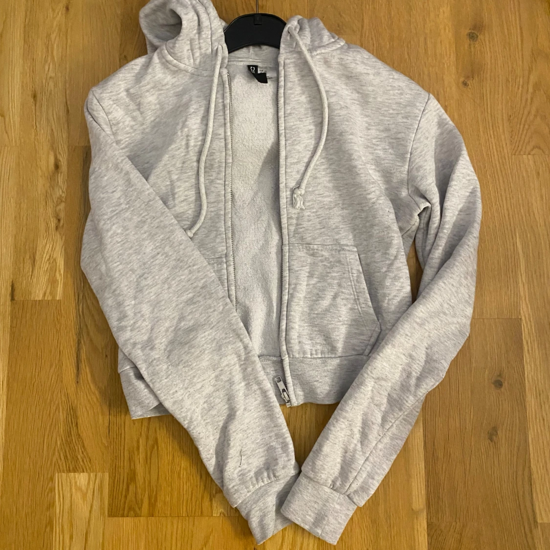 Grå zip hoodie - 90