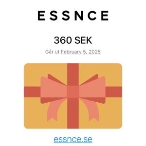 Essnce presentkort  - Presentkort på 360 kr .  Säljer för 300  Skriv till mig om någon är intresserad  