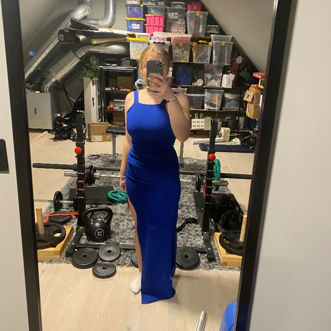 Blå långklänning  - 90