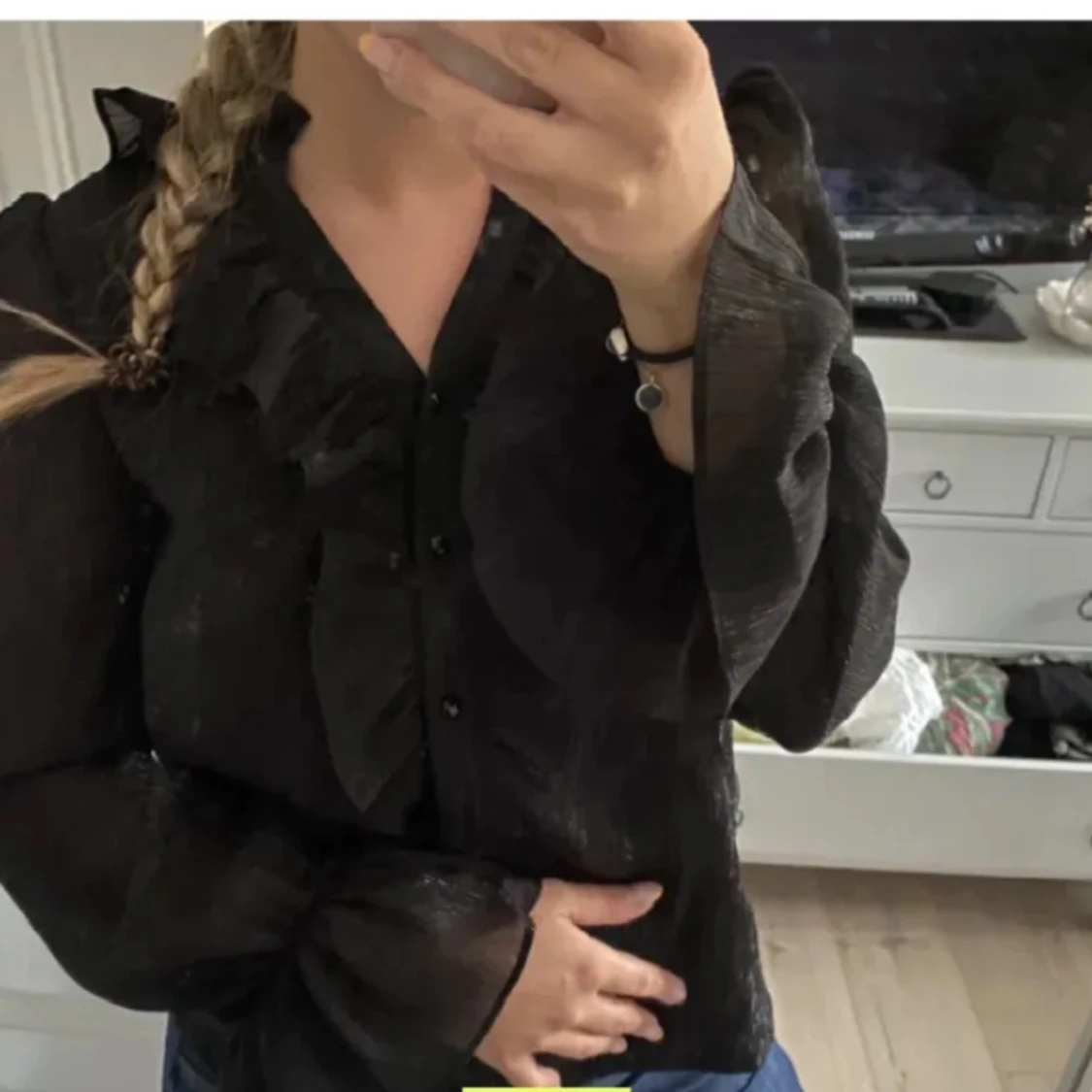 Jättefin svartglittrig blus!!💕