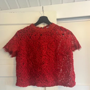 Röd spetstopp - Röd spetstopp från Zara med dragkedja i ryggen.