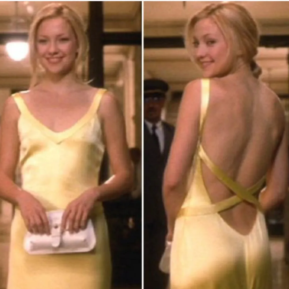 En jättesöt gul balklänning, endast använd 1 gång. Ser ut som Kate Hudsons klänning från How to Lose a guy in 10 days.💛💛 Skriv för fler bilder på!. Klänningar.