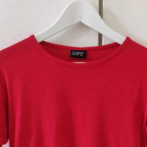 Vanlig röd tshirt i storlek 44 men passar som en s/m på mig