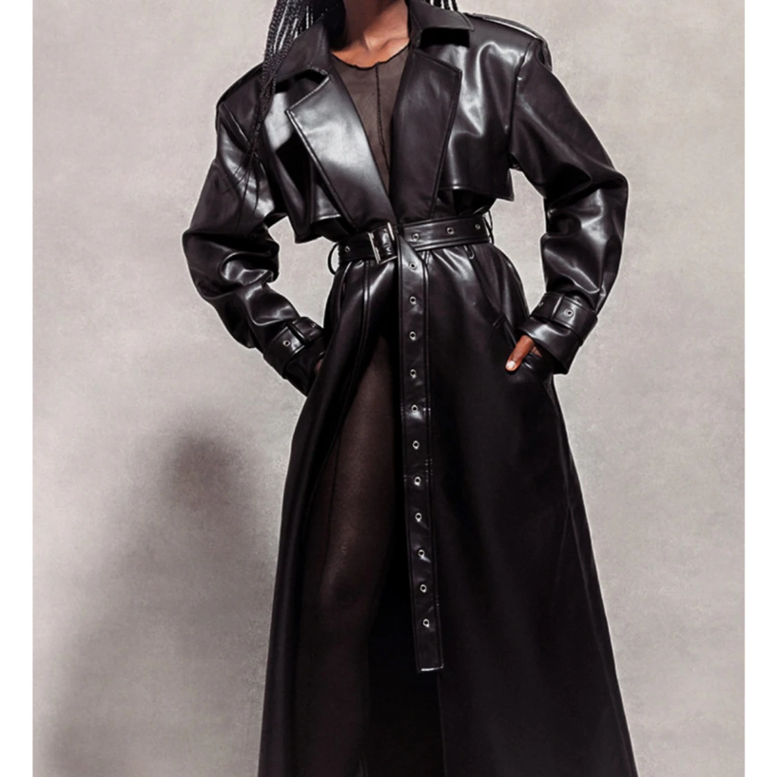 Skinn trenchcoat PLT