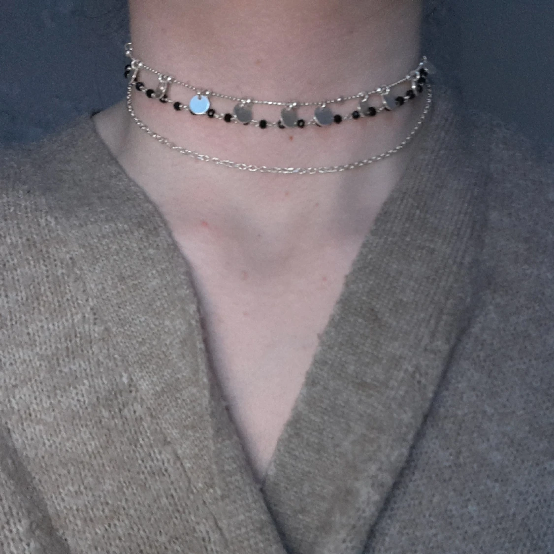 Äkta silver halsband - 90