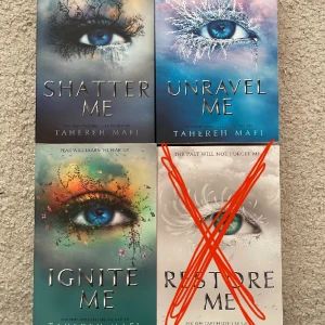 Shatter me serien - Tre första böckerna i shatter me serien. Super känd på TikTok. Superbra skick, ser helt nya ut fortfarande. 75kr styck, 200kr för alla tre🥂🙌