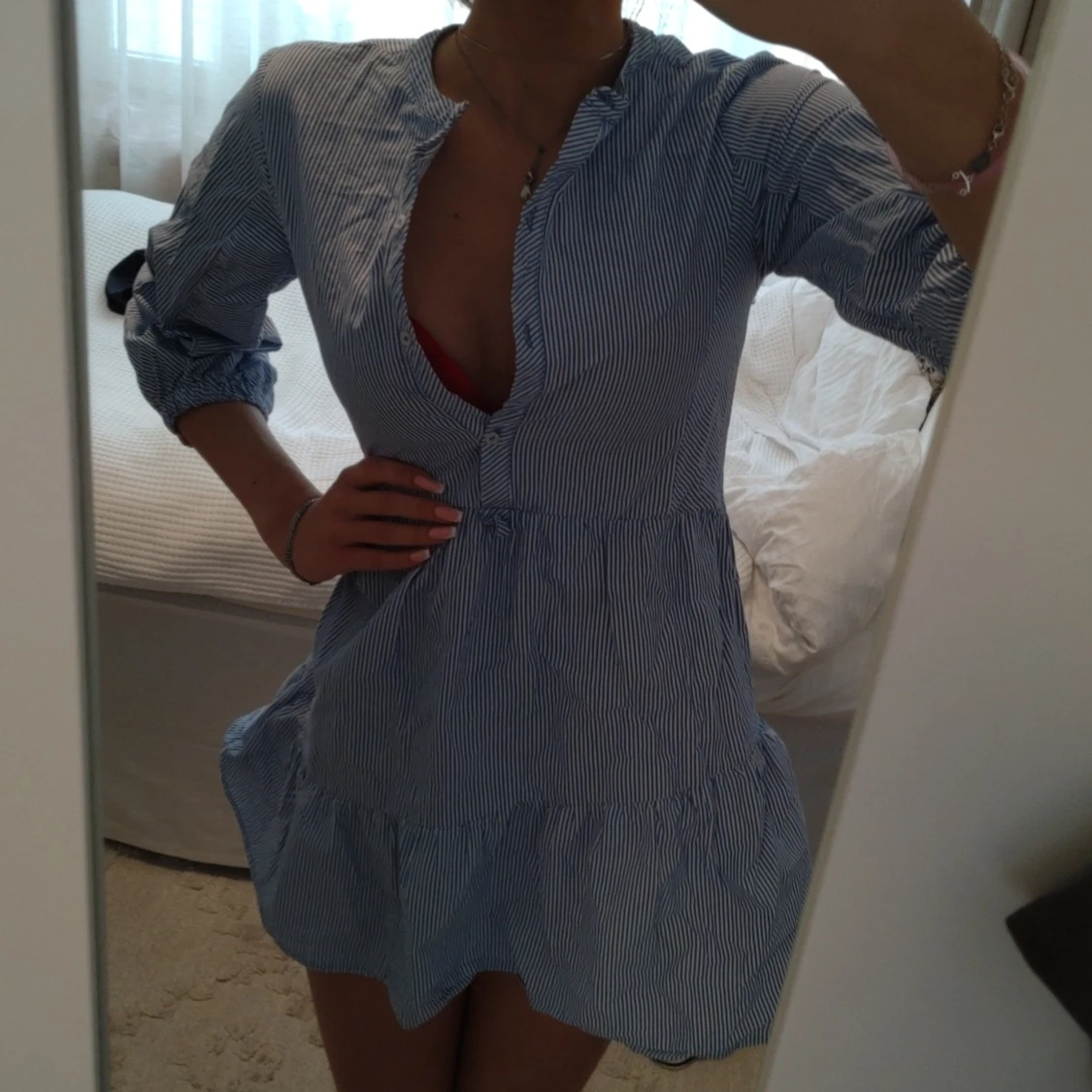 Blårandig sommarklänning