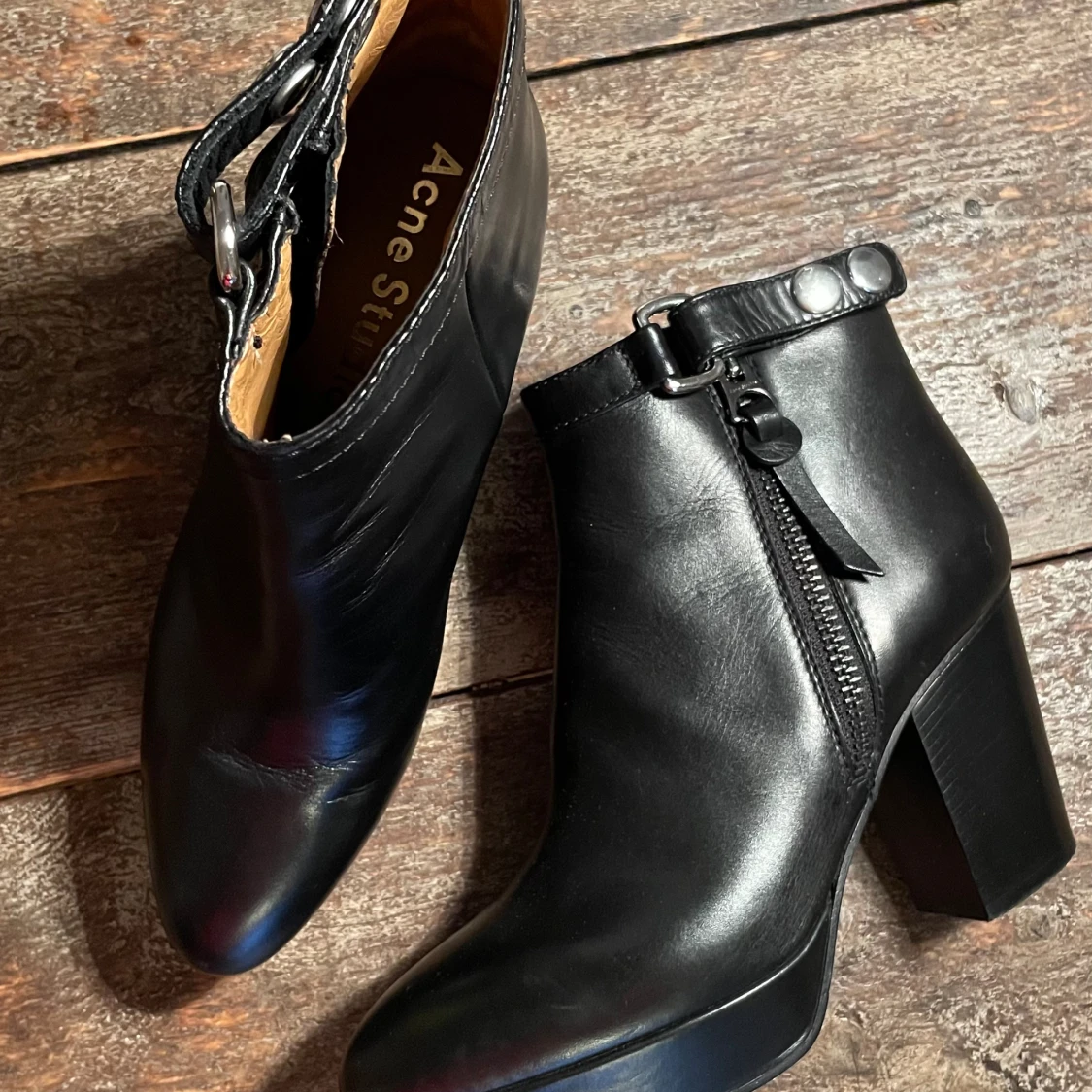 Acne boots svart skinn - 90