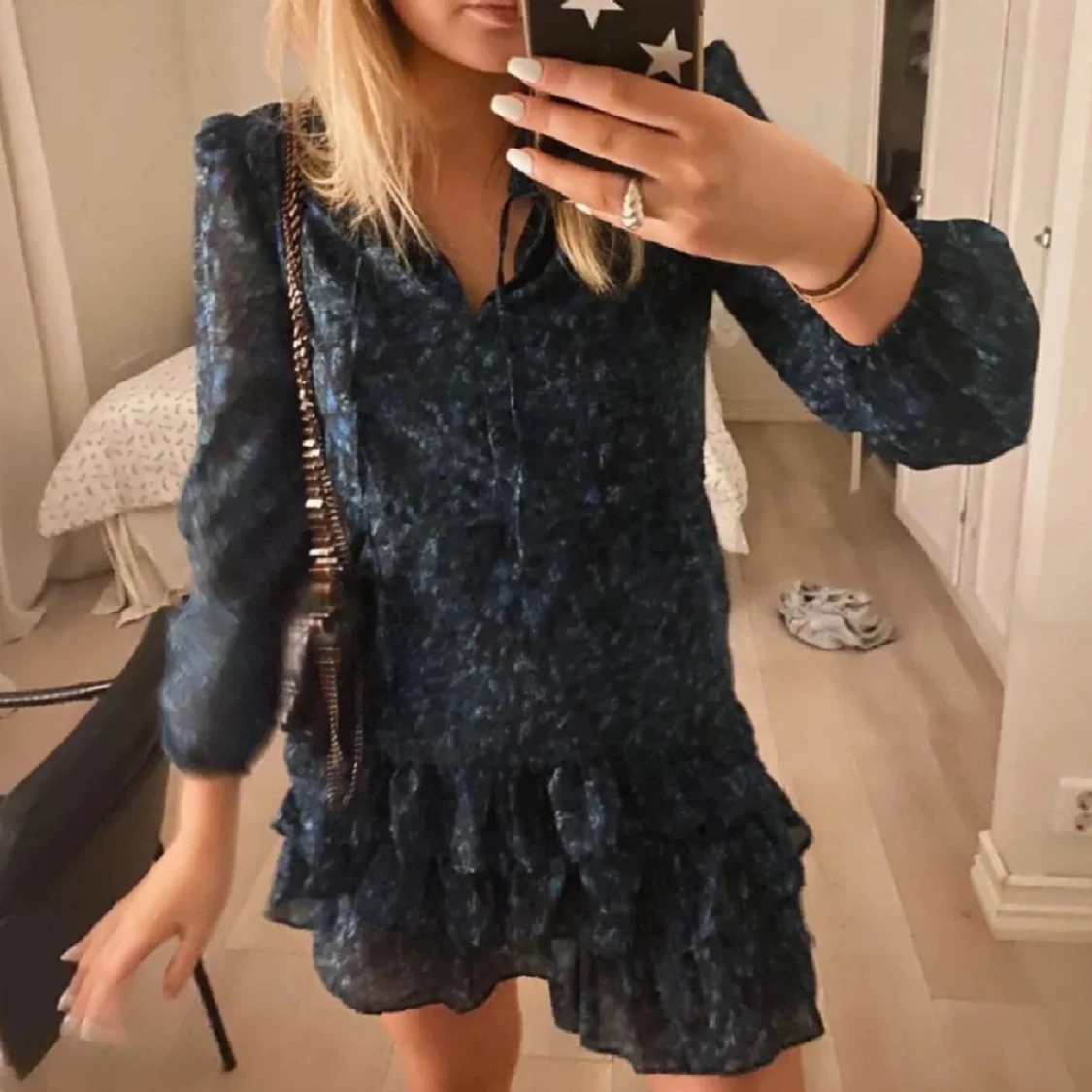 Blå grön klänning - 90