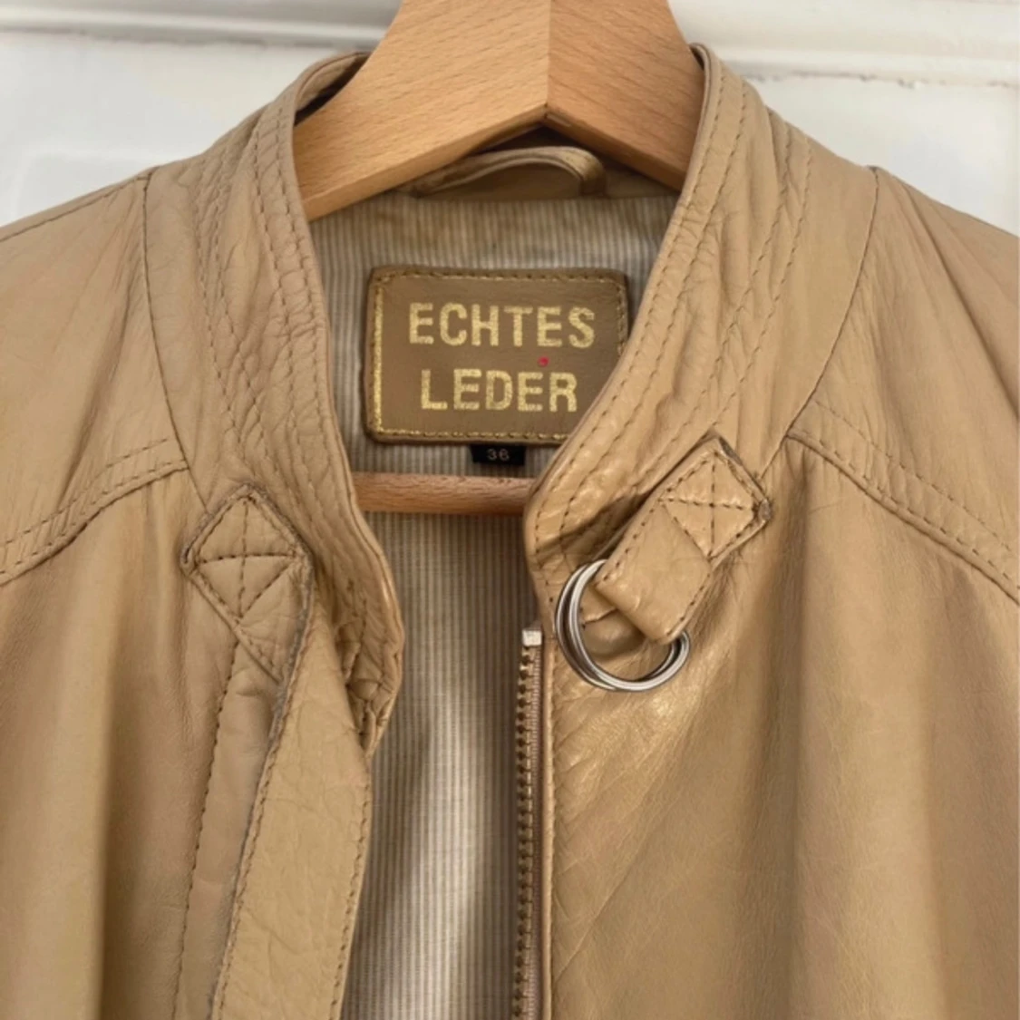 Läderjacka beige - 90