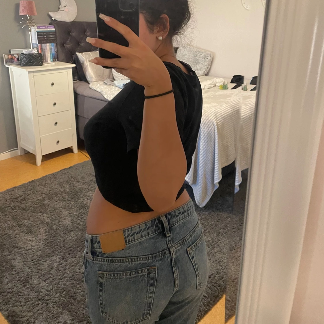 Svart croppad topp - 91