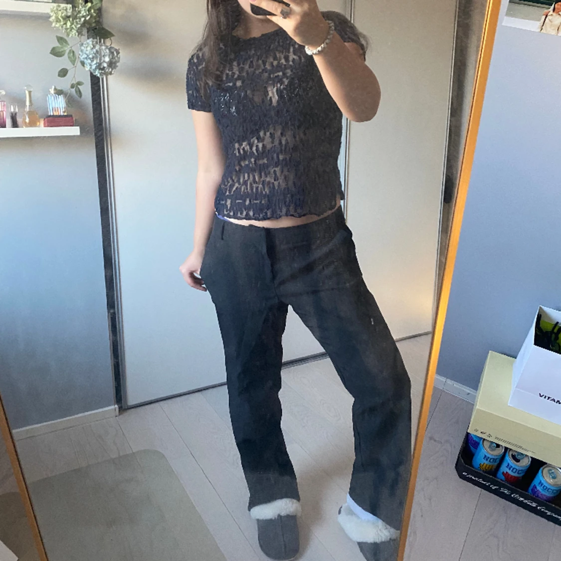 Lågmidjade kostymbyxor