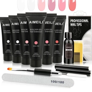 Polygel kit - Ett polygel kit. Väldigt lätt att använda och ger fint resultat. Jag skickar även med base och top coat. Bara använt 3 gånger.