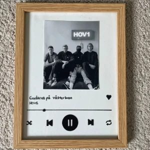 Hov1 - Hov1 spotifytavla , köpte av en tjej förra året men används inte längre. Står Gudarna på västerbron & sedan en bild på killarna. Säljer för 150kr ❤️‍🔥
