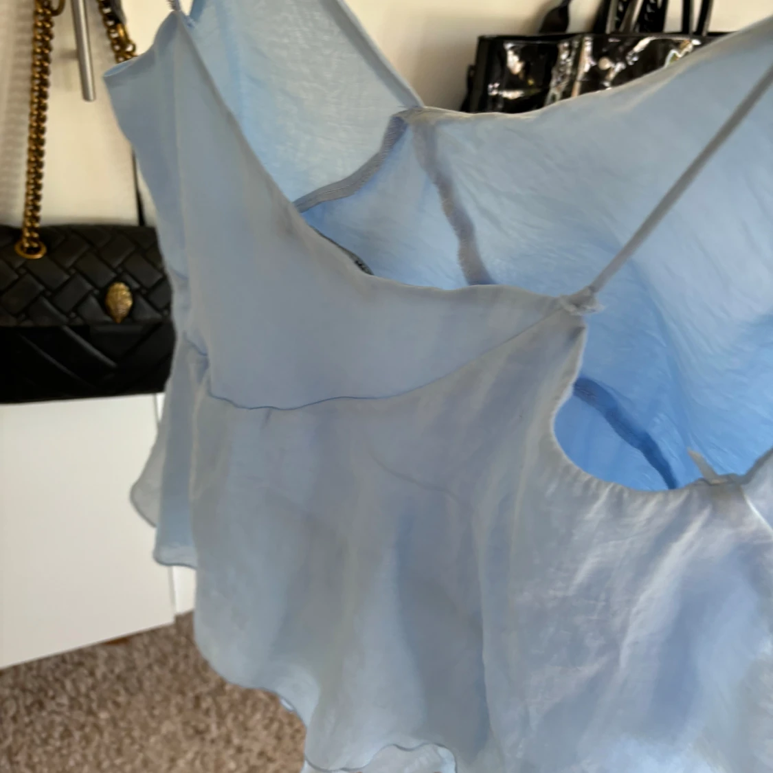 Blå volang blus - 90