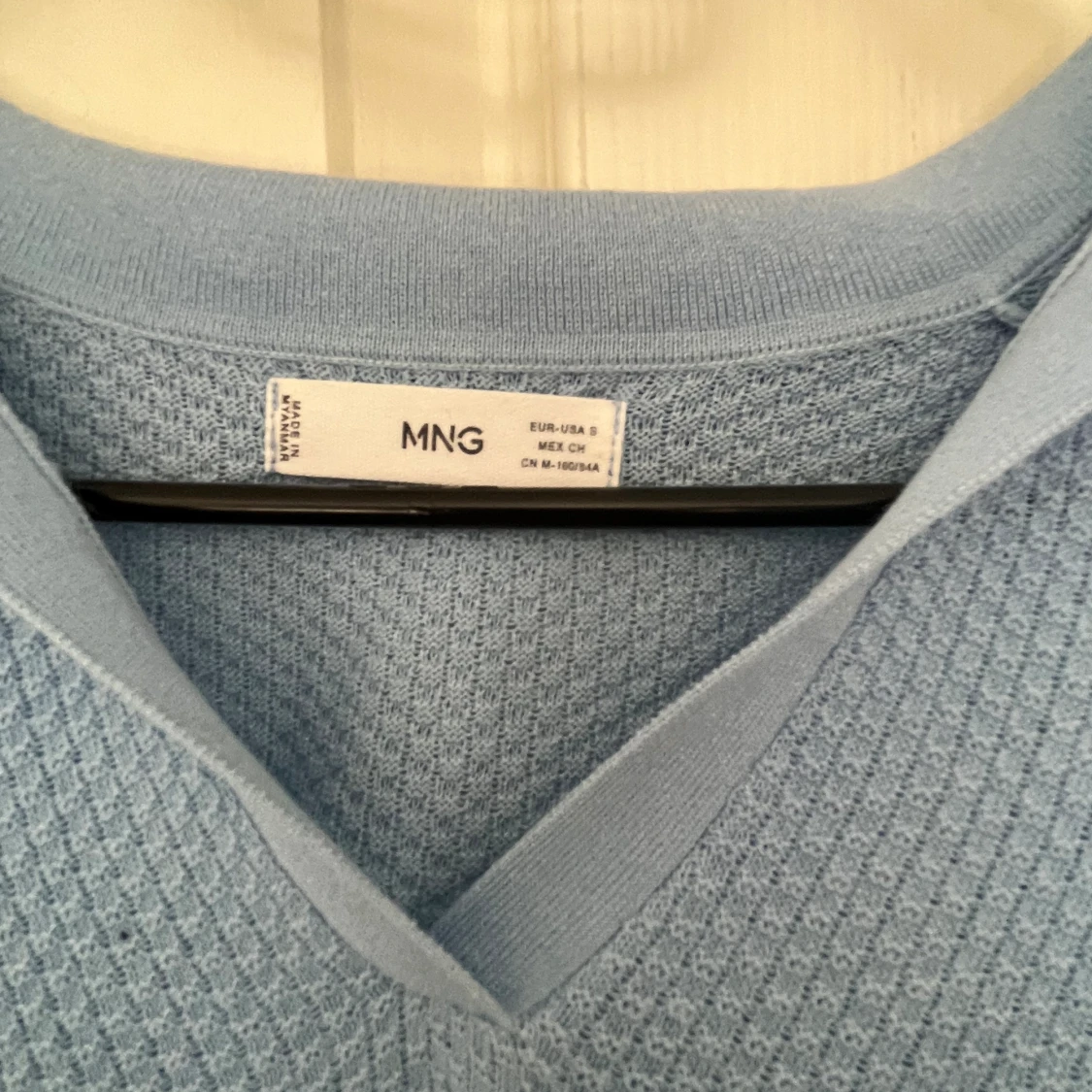 blå stickad t shirt - 90