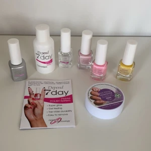 Depend 7-day nagelkit - Depend 7-day nagelkit som innehåller cleanser, base coat, tre olika färger, top coat, borttagning och instruktionerna💗 superlätt att göra själv hemma och det håller längre än vanliga nagellack, perfekt nu i vår! 💅🏻några av färgerna är provade en gång💕