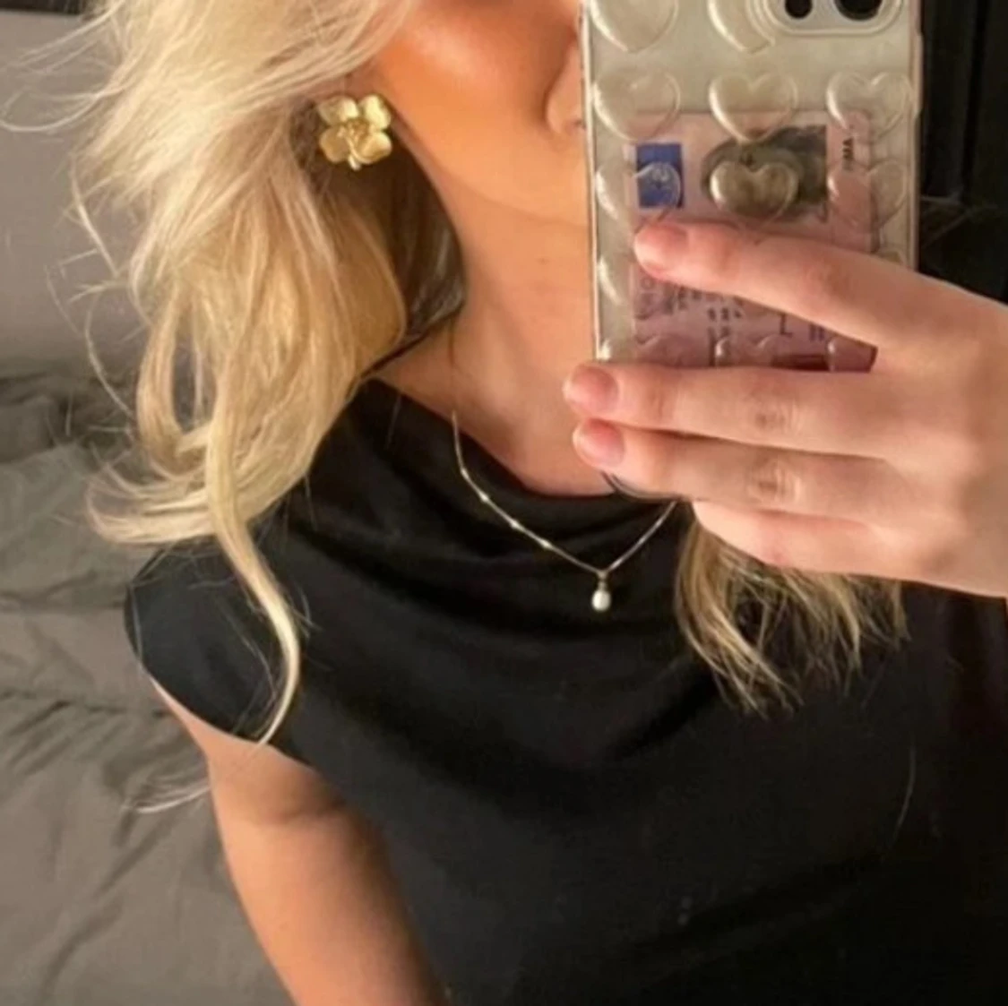 Blomörhängen rostfritt stål - 90