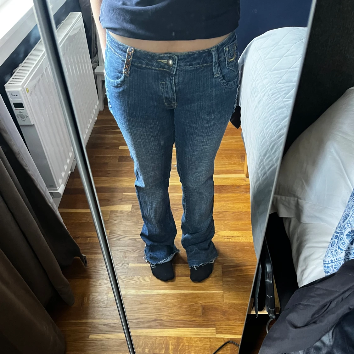 Låg midjade bootcut jeans 