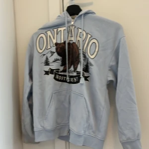 Jättesnygg hoodie!! - Jätte snygg hoodie som har används ganska mycket! Den är i bra skick men den är lite nopprig på insidan men det syns inte när man har på den! Kontakta för fler bilder privat!💗