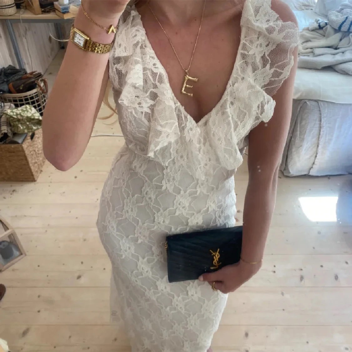 Vit långklänning  - 90