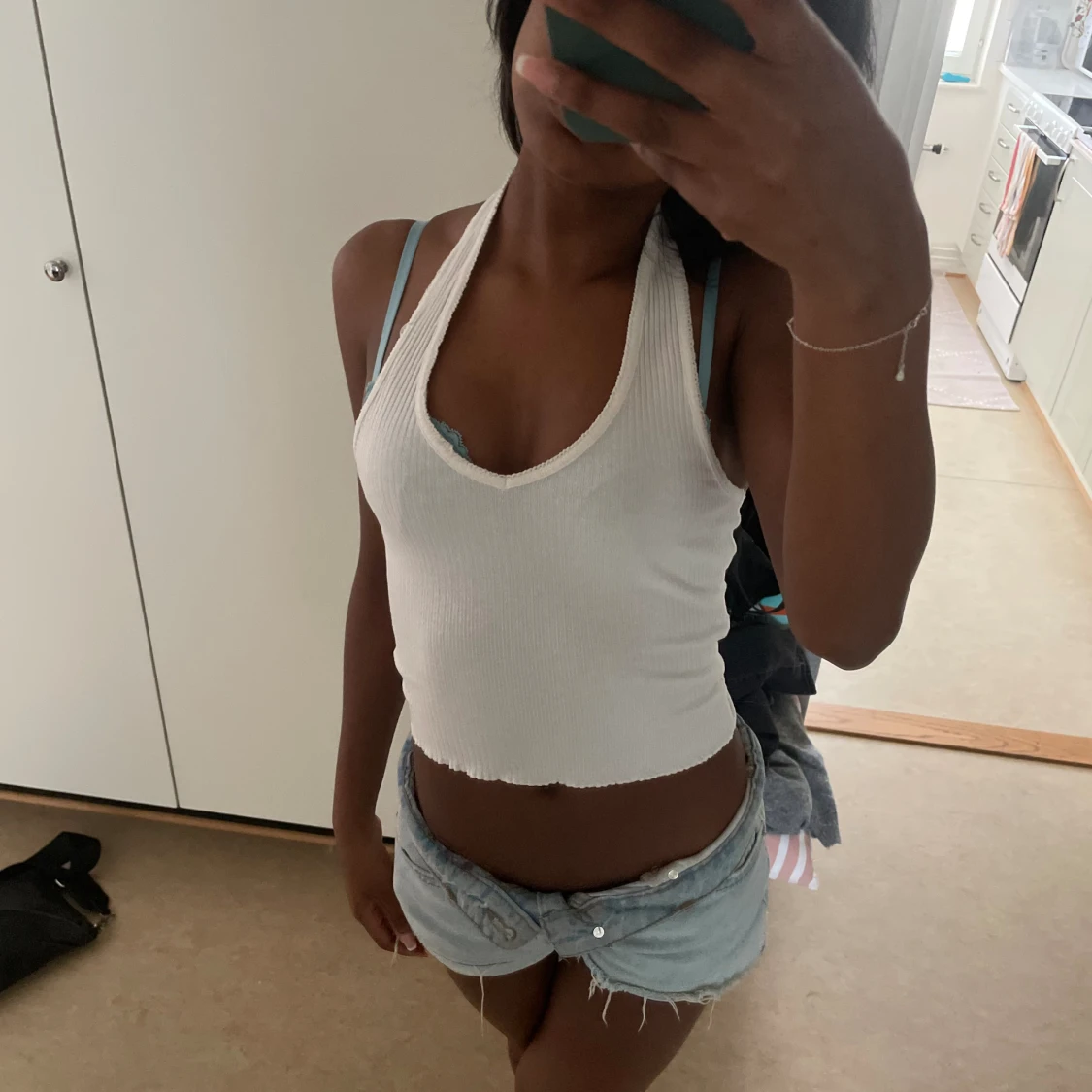 Snygg sommar topp med spets detaljer 