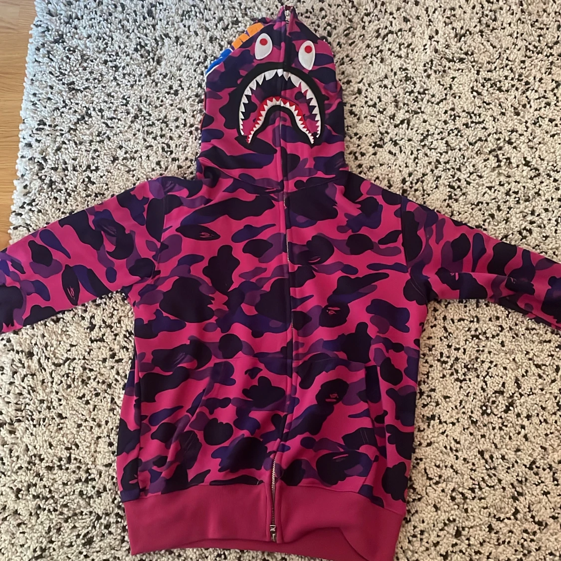 Bape color camo shark full zip up
