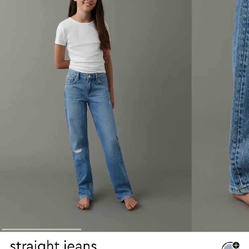 säljer dessa jeans då jag inte får användning av dem, de ser helt nya ut men säljer inte förens nu då ja hittade de i min garderob. Skriv för fler bilder⭐️⭐️. Jeans & Byxor.