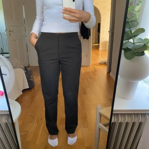 Kostymbyxor - Ett par kostymbyxor som är svarta men går åt en ”grön brun” ton. Försökt ta bilder som får fram byxornas exakta färg 😇