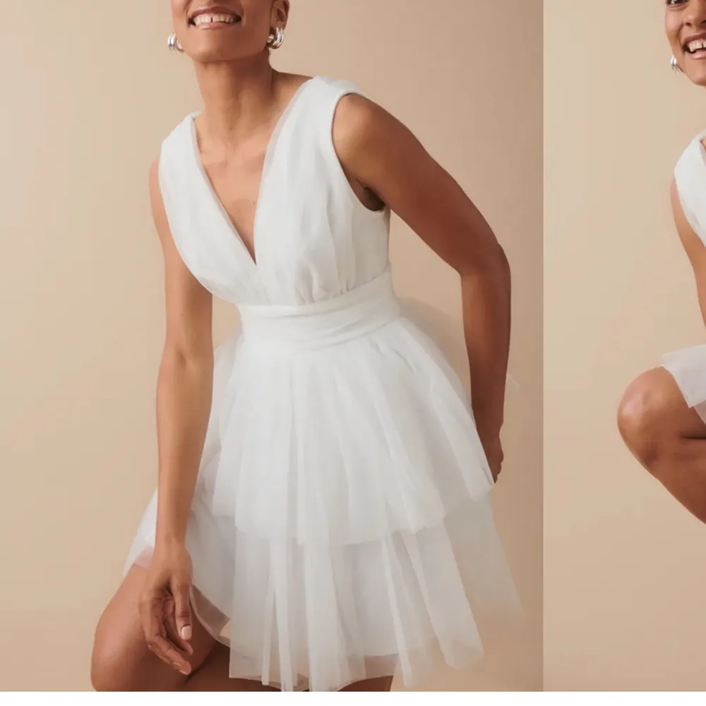 Säljer denna jätte fina klänning från Gina tricot❤️❤️Den är i storlek 38 men skulle säga att den passar 36 också❤️Alla lappar finns kvar❤️KAN SÄNKA PRIS VID SNABB AFFÄR . Klänningar.