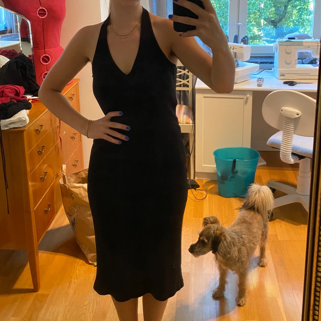 Svart halterneck klänning - 90