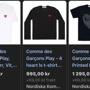 commes des garcons play tröja - commes des garcons play tröja som använts fåtal gånger Nypris 995kr säljer för 320kr