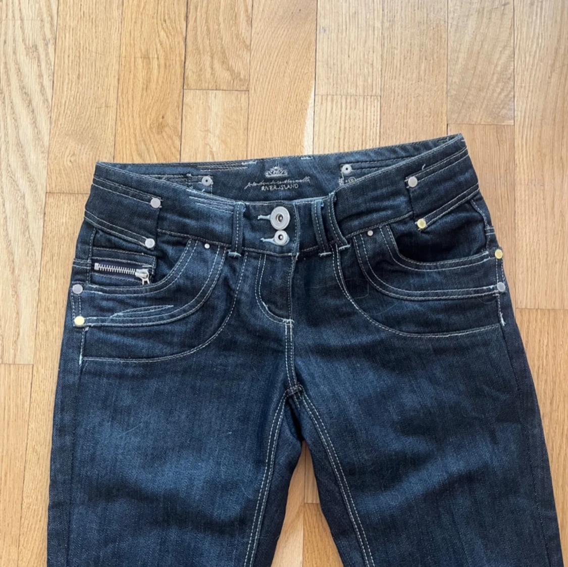 Mörkblå Lågmidjade jeans - 91