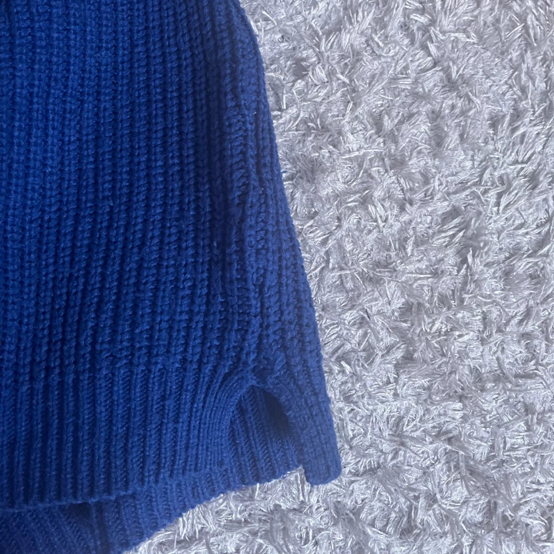 Blå stickad tröja 💘 - 91