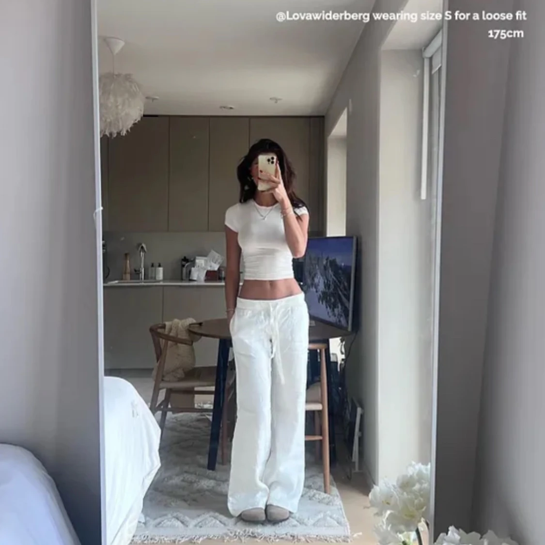 Alobhalabel linnebyxor  - 90